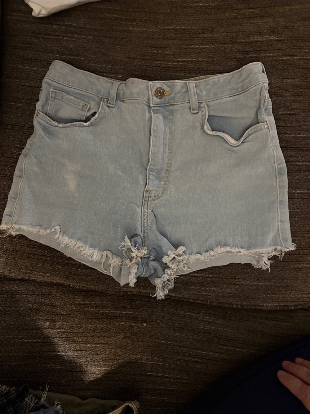 Forever 21 Light Blue Distressed Denim Cutoff Shorts